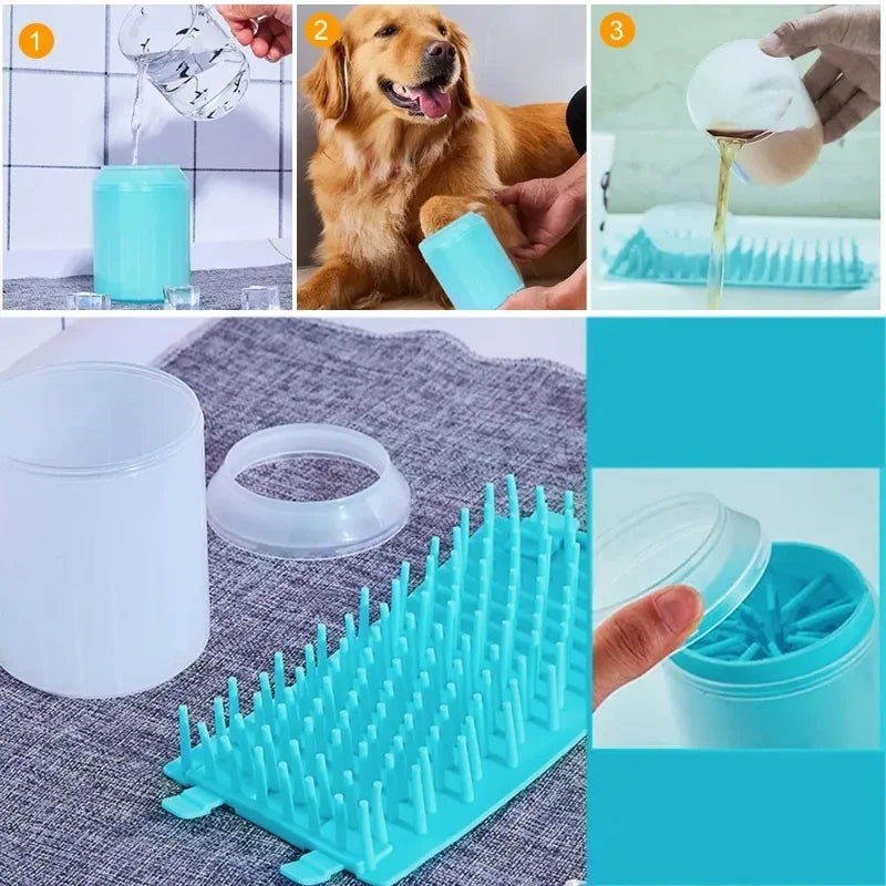 Dog Paw Cleaner Cup Soft Silicone Combs Portable Outdoor Pet Foot Washer Paw Clean Brush Quickly Wash Foot Cleaning Bucket