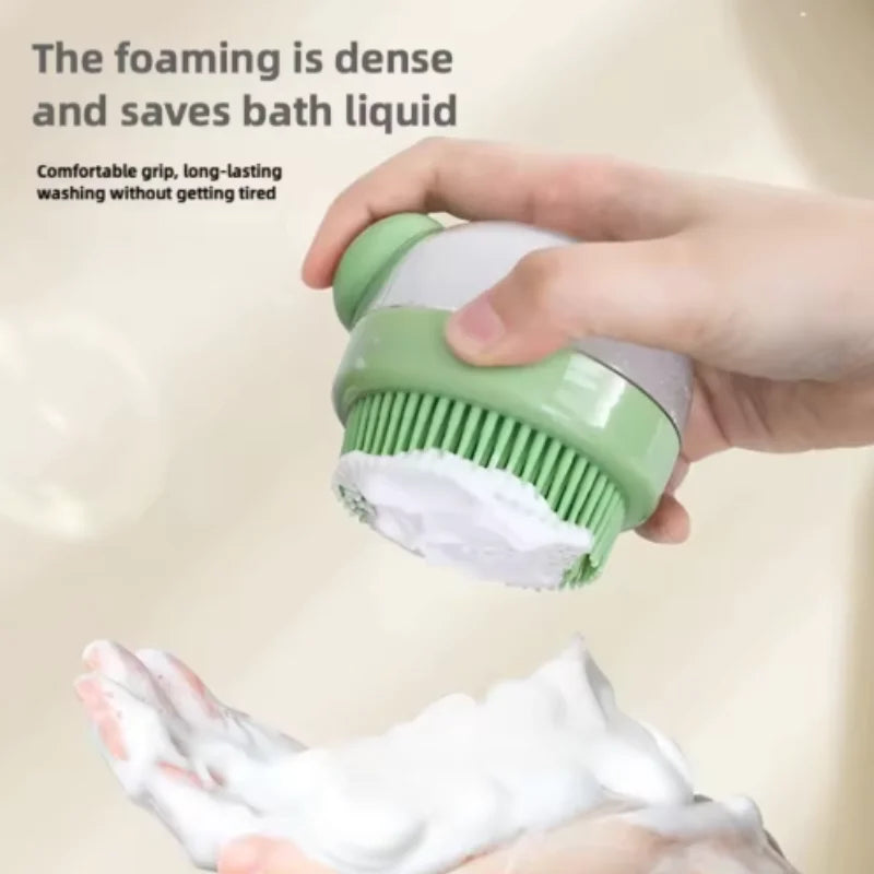 1PC Soft Silicone Pet Bath Brush with Shampoo Dispenser Gentle Massage for Pet Grooming and Hair/Fur Cleaning