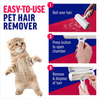 Pet Hair Remover Roller - Dog & Cat Fur Remover with Self-Cleaning Base - Efficient Animal Hair Removal Tool - Perfect for Furni