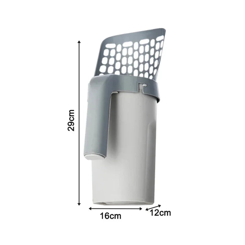 Cat Litter Scoop with Built-In Bag Holder + Refill Bags