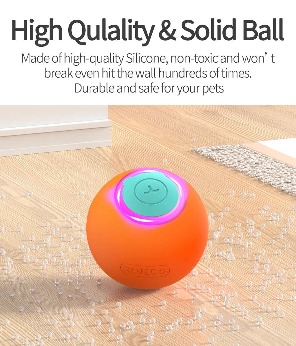 Smart Rolling Ball for Cats & Dogs - Self-Moving Interactive Toy, USB Rechargeable