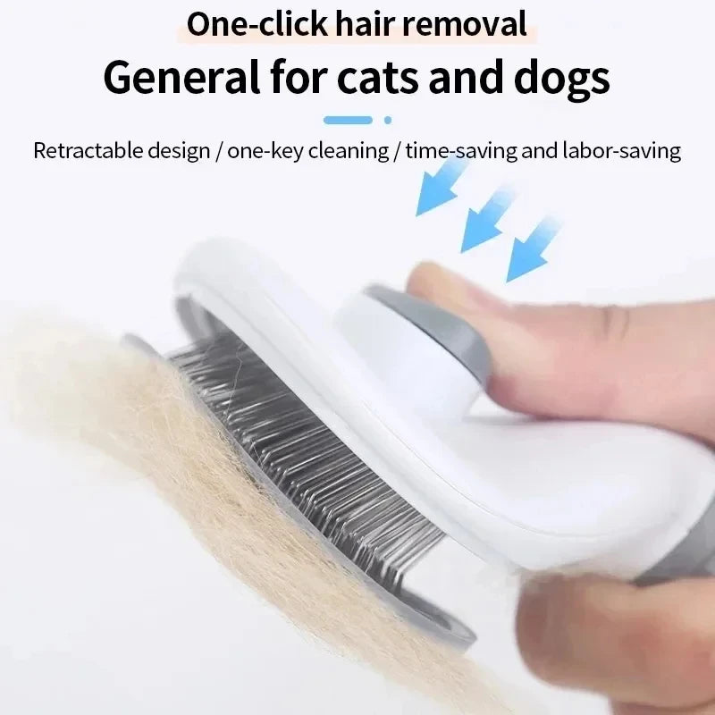 Self-Cleaning Pet Grooming Brush - Effortless Hair Remover for Dogs and Cats