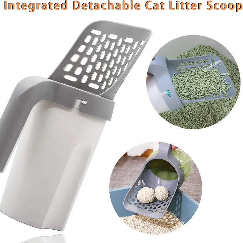 Cat Litter Scoop with Built-In Bag Holder + Refill Bags