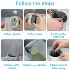 Cat Litter Scoop with Built-In Bag Holder + Refill Bags