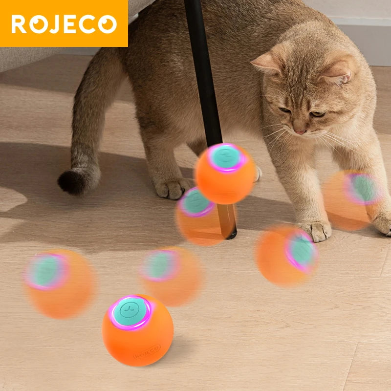 Smart Rolling Ball for Cats & Dogs - Self-Moving Interactive Toy, USB Rechargeable