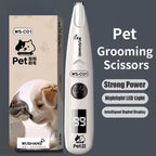Vpet Dog Electric Groomer Trimmer with LED Light Waterproof Pet Foot Hair Trimmer Low Noise Cat Dog Face Foot Ear Hip Paw Shaver